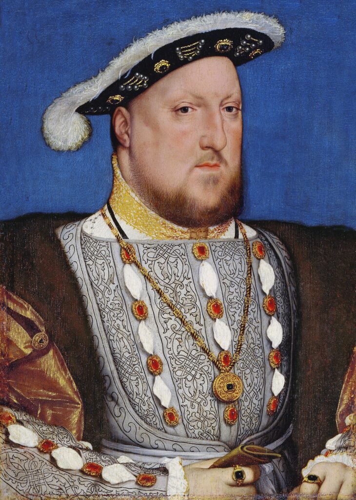 An intricate portrait of Henry VIII by Hans Holbein the Younger.